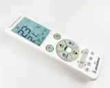 Telecomando condizionatore Air General con display che mostra la temperatura e le impostazioni del timer off.