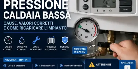 Guida completa: pressione caldaia bassa. Cause, valori corretti e come ricaricare l'impianto. Attenzione: se la pressione scende spesso, potrebbe esserci una perdita.