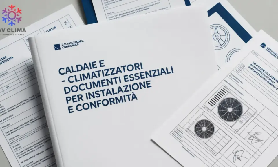 Documenti essenziali per caldaie e climatizzatori, inclusa la dichiarazione di conformità caldaia, per un'installazione a norma.